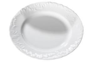 Talerz płytki 25 cm Biały 0001 Rococo ĆMIELÓW  