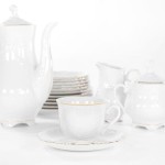 Serwis do kawy dla 12 osób 39 el. Złota Linia 3604  Rococo ĆMIELÓW