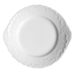 Talerz do ciasta 29 cm Biały 0001 Rococo ĆMIELÓW