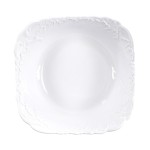Salaterka Kwadratowa 17 cm Biała  0001 Rococo  ĆMIELÓW 