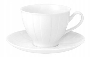 Filiżanka 250 ml  + spodek 15,7 cm Oktawa biała 0001  ĆMIELÓW